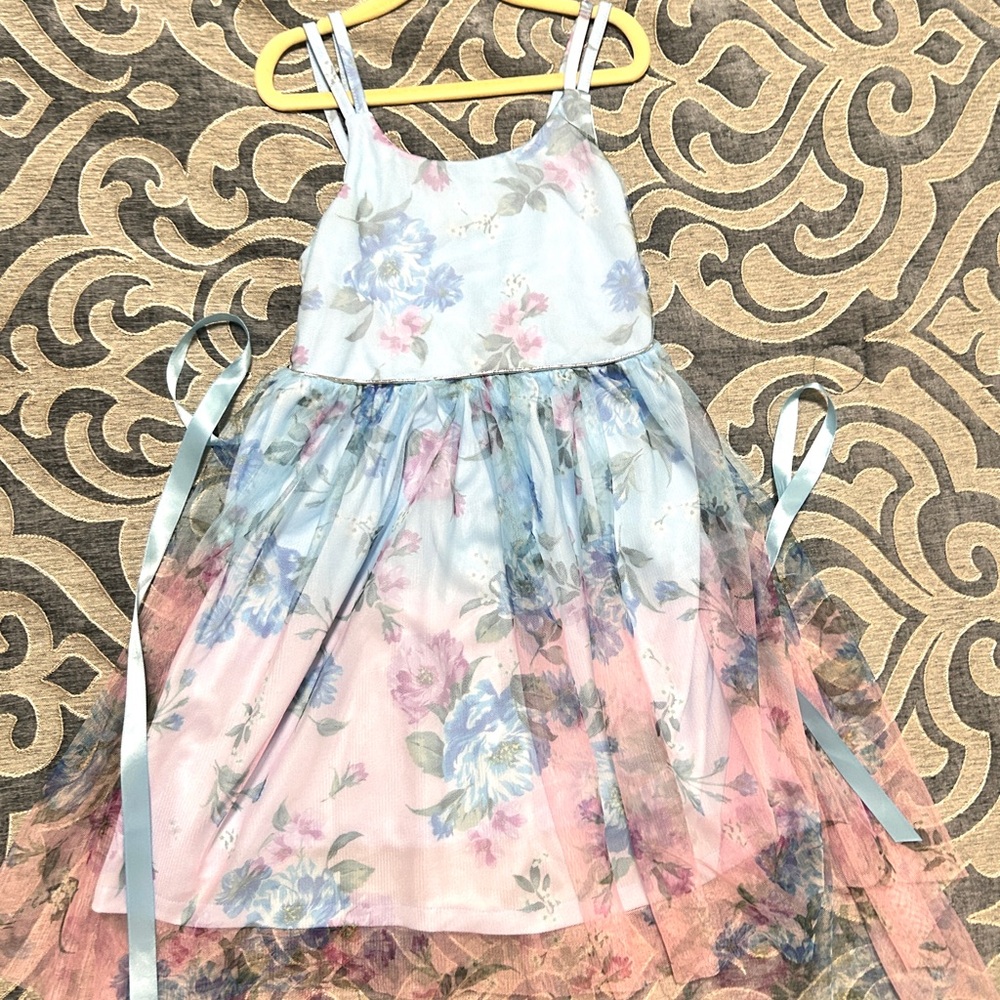 Rare Editions Pink and Green Formal Sundress